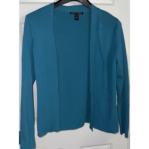 Scott Taylor Blue Open Front Sweater Cardigan - XL - Picture 1 of 5